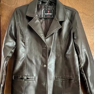 BRUNELLO PRADESI FIRENZE Faux  Brown Leather Jacket